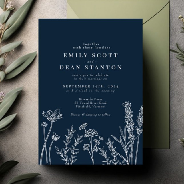 Invitación de boda de flor silvestre naranja quema (Subido por el creador)