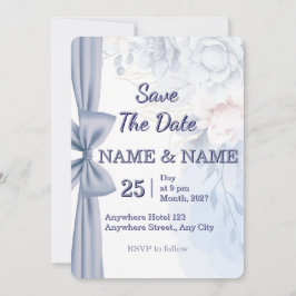 Invitación de boda de flora de acuarela rosa púrpu