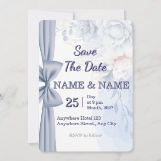 Invitación de boda de flora de acuarela rosa púrpu