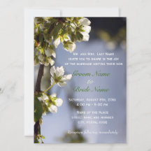 invitación de boda de floración de cerezo blanco d