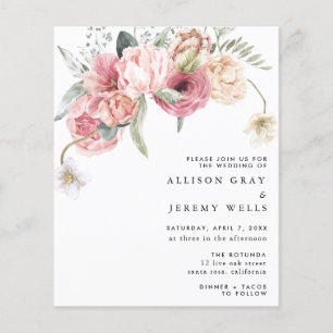 Invitación de Boda de Floral Presupuesto   Folleto