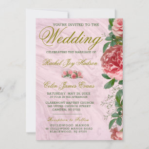 Invitación de boda de florería clásica con verdor