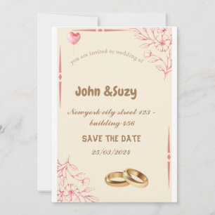 invitación de boda de flores