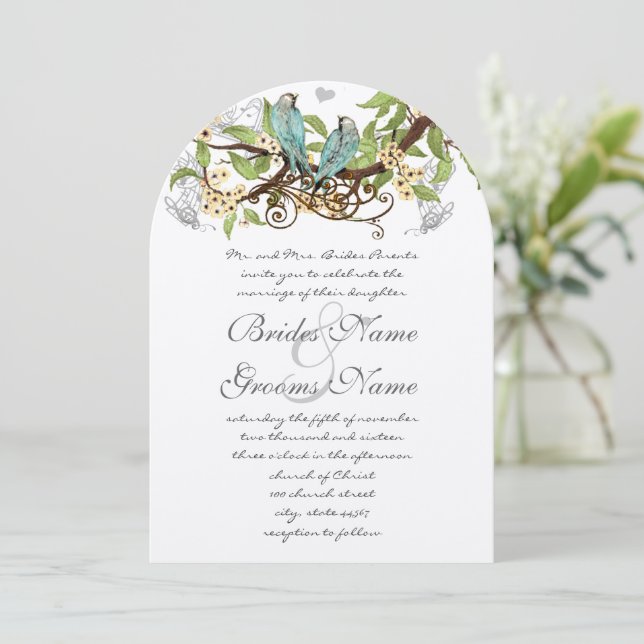 Invitación de boda de flores amarillas y estanque  (Anverso de pie)
