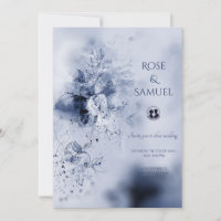 Invitación de Boda de Flores Borrosas Coloridas Az