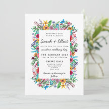 Invitación de Boda de Flores Coloridas