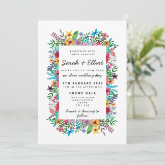 Invitación de Boda de Flores Coloridas