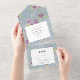 Invitación de boda de flores de acuarela moderna S