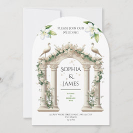 invitación de boda de flores de arco de palacio de