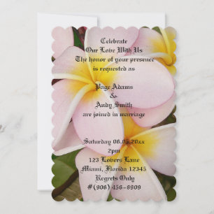 Invitación de Boda de Flores de Frangipani Hawaian