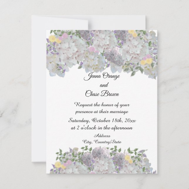 Invitación de boda de flores de jardín rústicas su (Anverso)