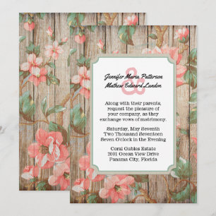 Invitación de Boda de Flores de Primavera Rústicas