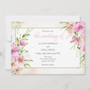 Invitación de Boda de Flores Dibujadas a Mano