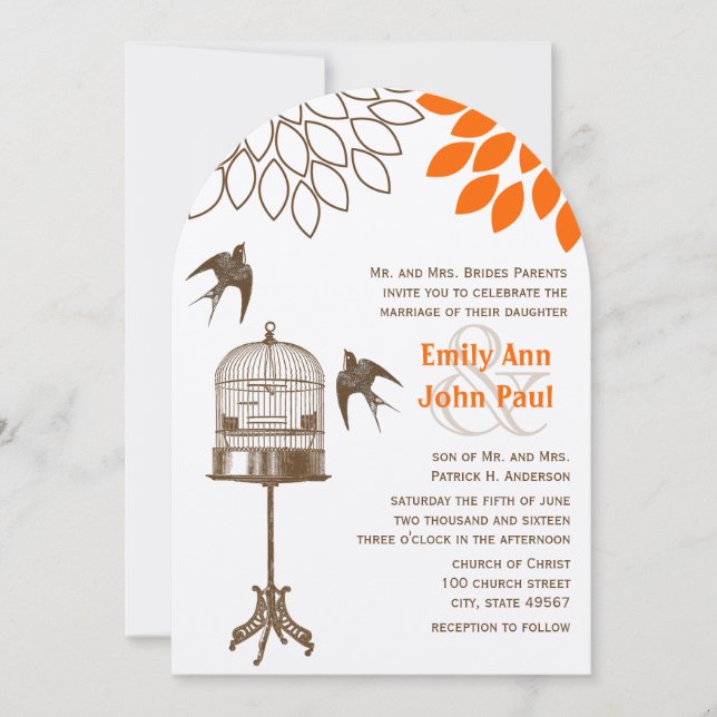 Invitación de boda de flores estallido de coral de (Anverso)