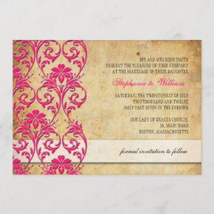 Invitación de boda de flores giratorias rosa calie