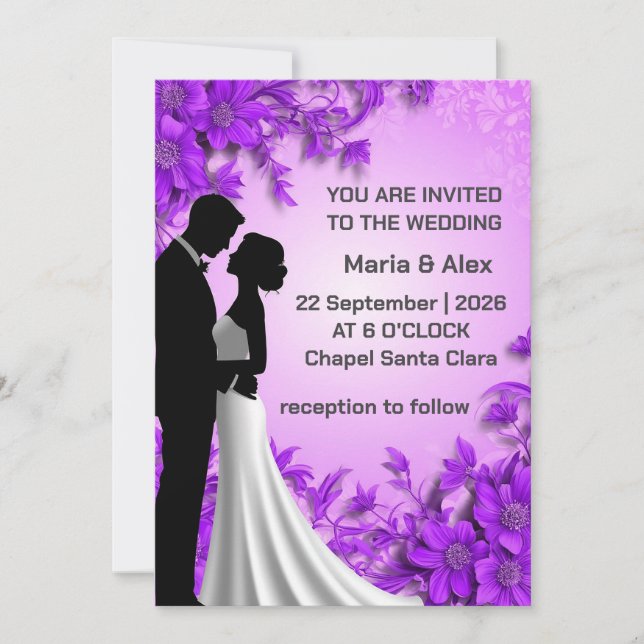 ✨ Invitación de Boda de Flores para la Configuraci (Anverso)