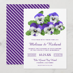 Invitación de boda de flores púrpuras elegantes Pe