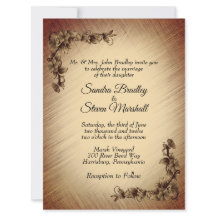 Invitación de boda de flores rústicas profundas