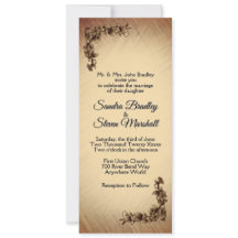 Invitación de boda de flores rústicas profundas