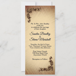 Invitación de boda de flores rústicas profundas