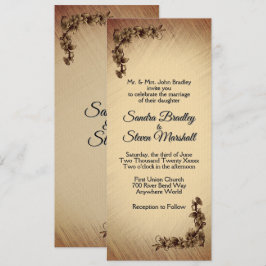 Invitación de boda de flores rústicas profundas