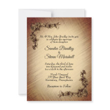 Invitación de boda de flores rústicas profundas