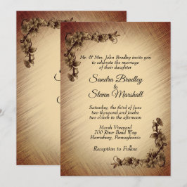 Invitación de boda de flores rústicas profundas
