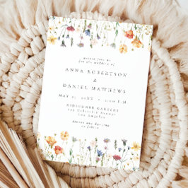 Invitación de boda de flores silvestres Boho Chic