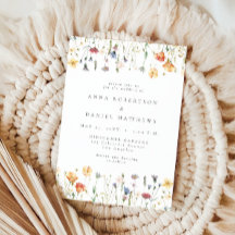 Invitación de boda de flores silvestres Boho Chic