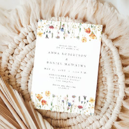 Invitación de boda de flores silvestres Boho Chic