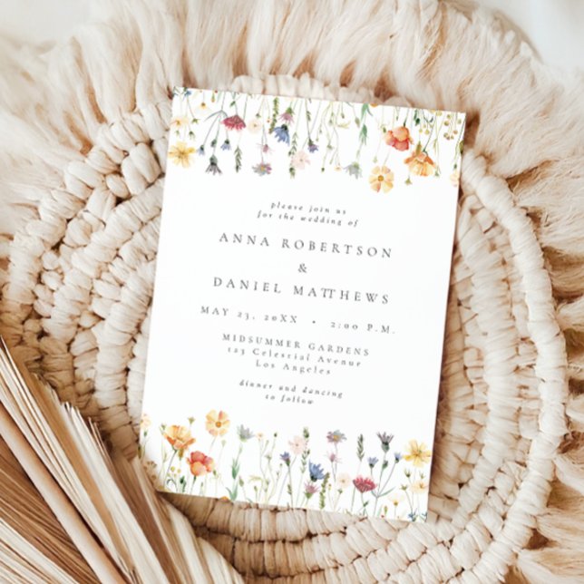 Invitación de boda de flores silvestres Boho Chic (Subido por el creador)