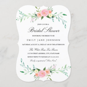 Invitación de boda de flores silvestres de acuarel