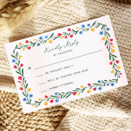 Invitación de boda de flores silvestres de arte po