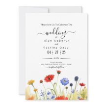Invitación de Boda de Flores Silvestres de Pradera