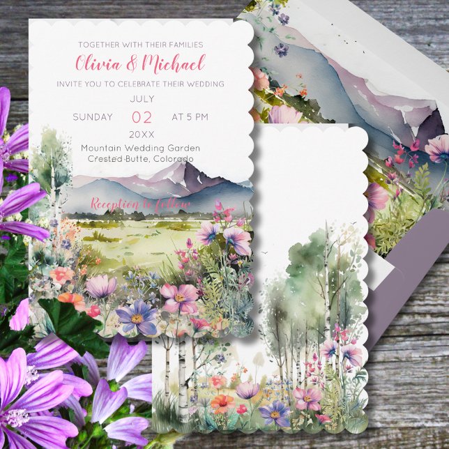 Invitación de boda de flores silvestres de tomillo (Subido por el creador)