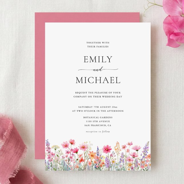 Invitación de boda de flores silvestres de verano  (Subido por el creador)