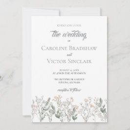 Invitación de boda de flores silvestres del bosque