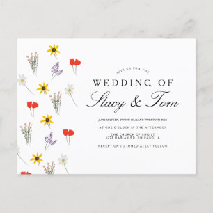 Invitación de Boda de Flores Silvestres Dibujadas 