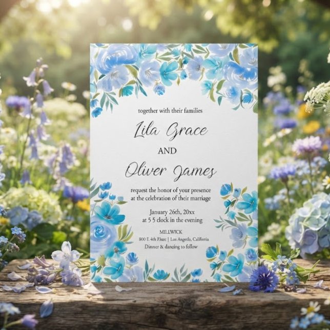 Invitación de boda de flores silvestres elegante (Subido por el creador)