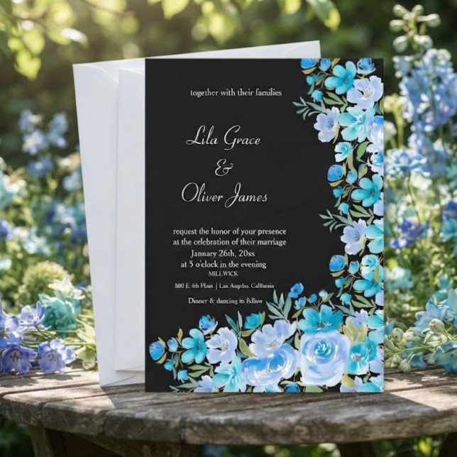 Invitación de boda de flores silvestres elegante (Subido por el creador)