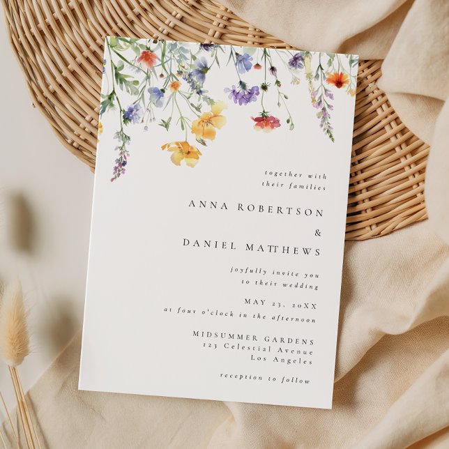 Invitación de boda de flores silvestres elegantes (Subido por el creador)