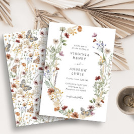 Invitación de boda de flores silvestres elegantes