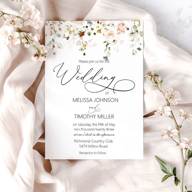 Invitación de Boda de Flores Silvestres en Acuarel (Subido por el creador)