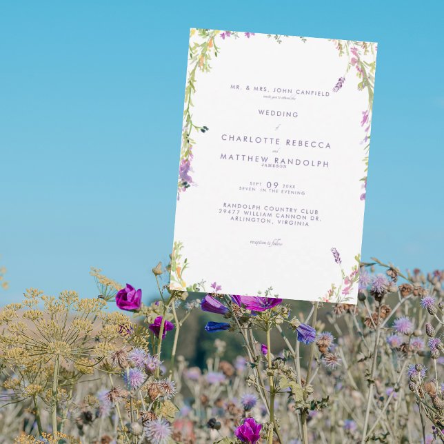 Invitación de boda de flores silvestres en flor La (Subido por el creador)