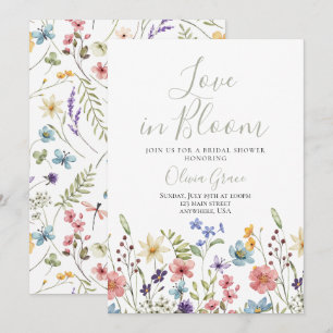Invitación de boda de flores silvestres Love in Bl