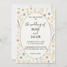 Invitación de Boda de Flores Silvestres Románticas