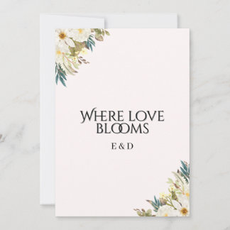 Invitación de boda de flores silvestres rústicas
