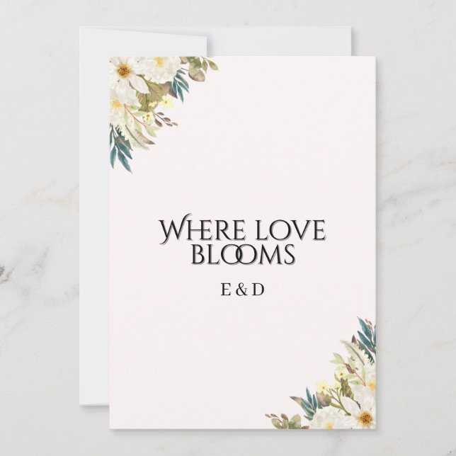 Invitación de boda de flores silvestres rústicas (Anverso)