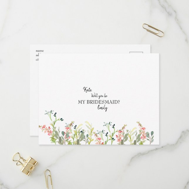 Invitación de Boda de Flores Silvestres ¿Serás Mi  (Anverso/Reverso In Situ)
