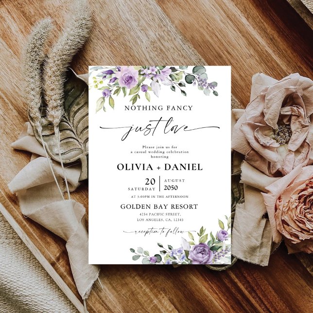 Invitación de Boda de Flores Violetas Románticas (Subido por el creador)